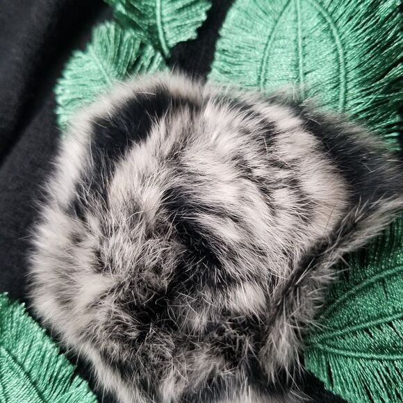 SIONI 3D Flower Sleeve Black Turtleneck Sweater Small Bloomcore Fairy Whimsigoth - Picture 9 of 11